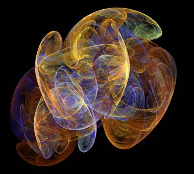 Siyah Renk Üzerine Bir Dijital Fraktal Resmi