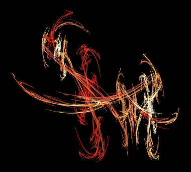 Siyah Renk Üzerine Bir Dijital Fraktal Resmi