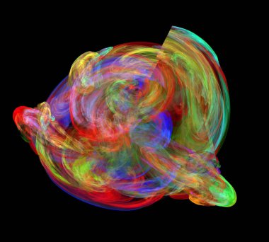 Siyah Renk Üzerine Bir Dijital Fraktal Resmi