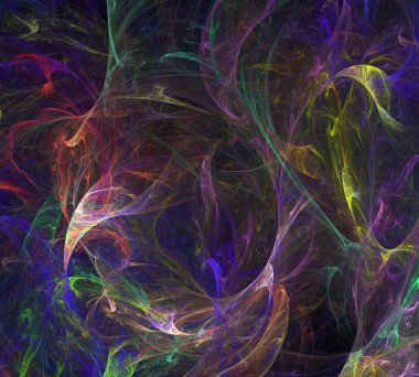 Siyah Renk Üzerine Bir Dijital Fraktal Resmi