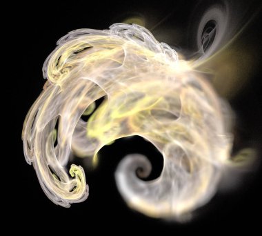 Siyah Renk Üzerine Bir Dijital Fraktal Resmi