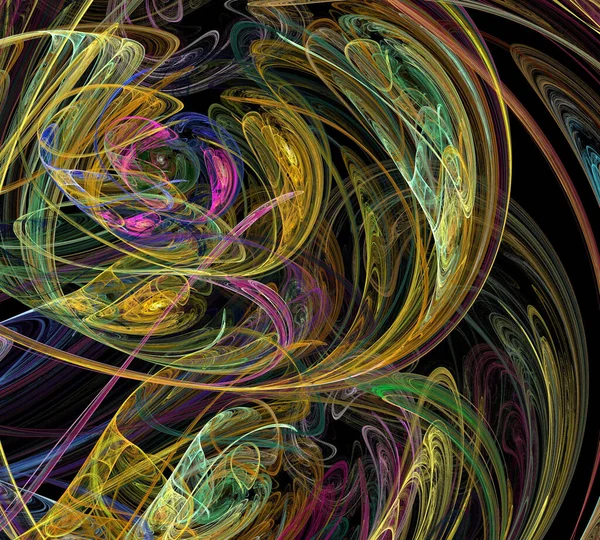 Afbeelding Van Een Digitale Fractal Zwarte Kleur — Stockfoto