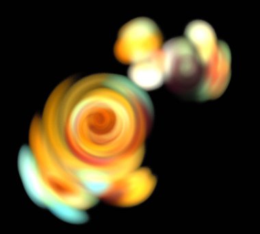 Siyah Renk Üzerine Bir Dijital Fraktal Resmi