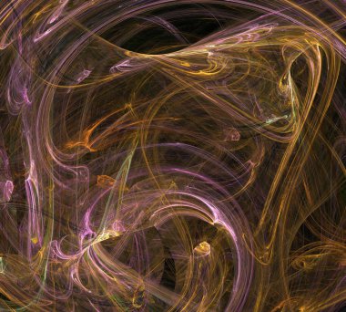 Siyah Renk Üzerine Bir Dijital Fraktal Resmi