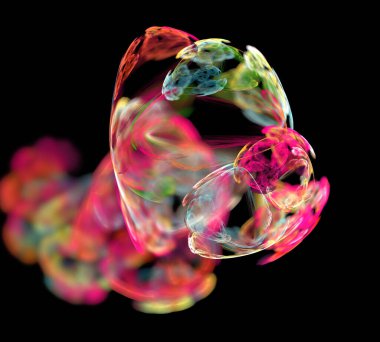 Siyah Renk Üzerine Bir Dijital Fraktal Resmi