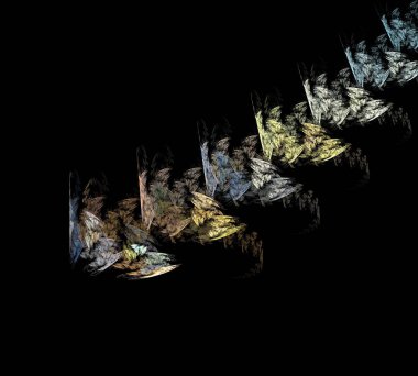 Siyah Renk Üzerine Bir Dijital Fraktal Resmi