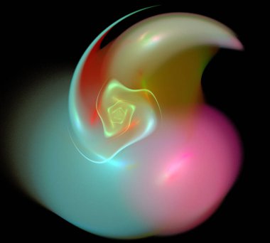 Siyah Renk Üzerine Bir Dijital Fraktal Resmi