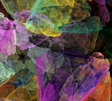 Siyah Renk Üzerine Bir Dijital Fraktal Resmi