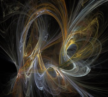 Siyah Renk Üzerine Bir Dijital Fraktal Resmi