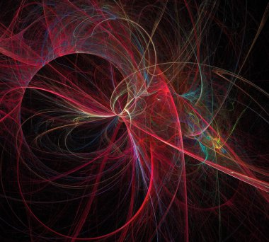 Siyah Renk Üzerine Bir Dijital Fraktal Resmi