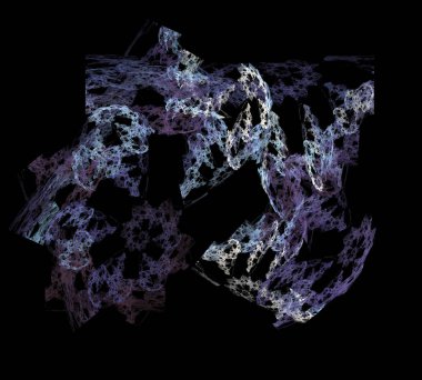 Siyah Renk Üzerine Bir Dijital Fraktal Resmi