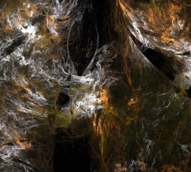 Siyah Renk Üzerine Bir Dijital Fraktal Resmi