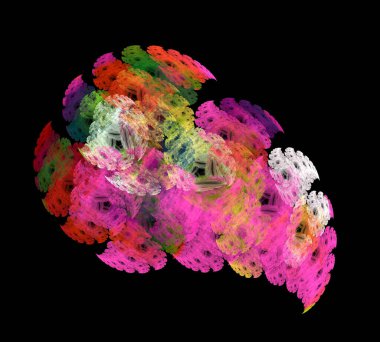 Siyah Renk Üzerine Bir Dijital Fraktal Resmi