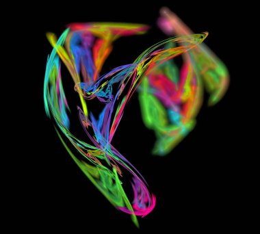 Siyah Renk Üzerine Bir Dijital Fraktal Resmi