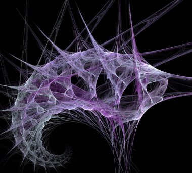 Siyah Renk Üzerine Bir Dijital Fraktal Resmi