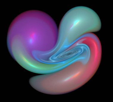 Siyah Renk Üzerine Bir Dijital Fraktal Resmi