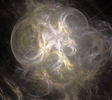 Siyah Renk Üzerine Bir Dijital Fraktal Resmi