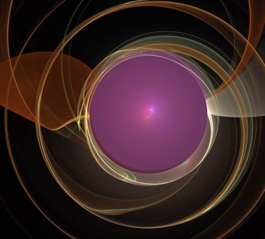 Siyah Renk Üzerine Bir Dijital Fraktal Resmi