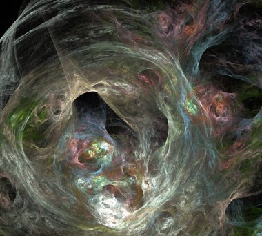 Siyah Renk Üzerine Bir Dijital Fraktal Resmi