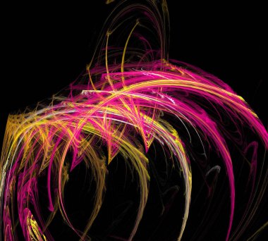 Siyah Renk Üzerine Bir Dijital Fraktal Resmi