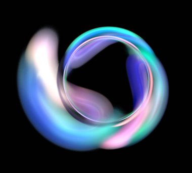 Siyah Renk Üzerine Bir Dijital Fraktal Resmi