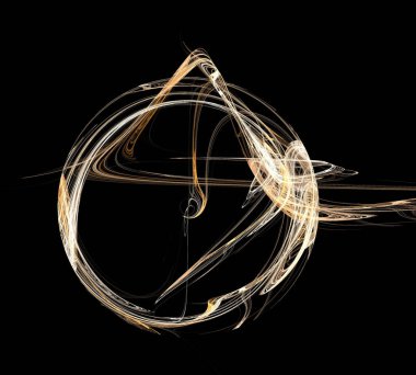 Siyah Renk Üzerine Bir Dijital Fraktal Resmi