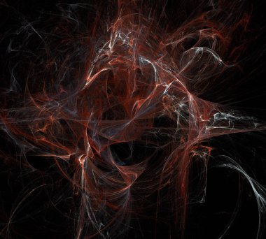 Siyah Renk Üzerine Bir Dijital Fraktal Resmi