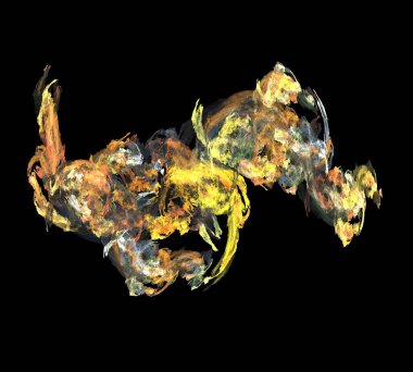 Siyah Renk Üzerine Bir Dijital Fraktal Resmi