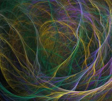 Siyah Renk Üzerine Bir Dijital Fraktal Resmi