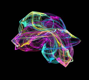 Siyah Renk Üzerine Bir Dijital Fraktal Resmi