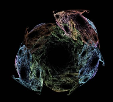 Siyah Renk Üzerine Bir Dijital Fraktal Resmi