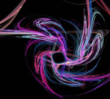 Siyah Renk Üzerine Bir Dijital Fraktal Resmi