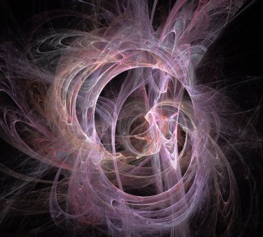 Siyah Renk Üzerine Bir Dijital Fraktal Resmi