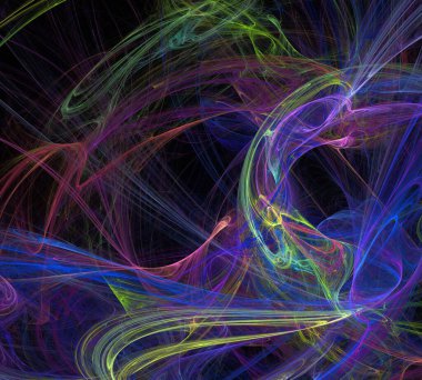 Siyah Renk Üzerine Bir Dijital Fraktal Resmi