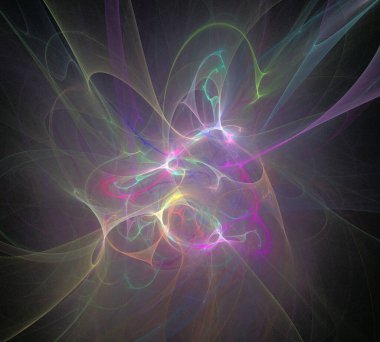 Siyah Renk Üzerine Bir Dijital Fraktal Resmi