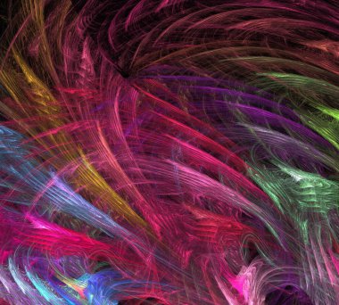 Siyah Renk Üzerine Bir Dijital Fraktal Resmi