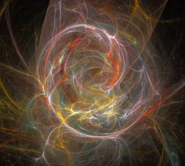 Siyah Renk Üzerine Bir Dijital Fraktal Resmi