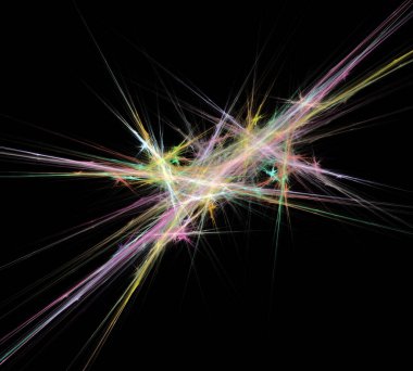 Siyah Renk Üzerine Bir Dijital Fraktal Resmi