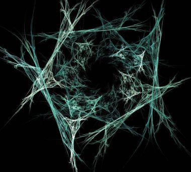 Siyah Renk Üzerine Bir Dijital Fraktal Resmi