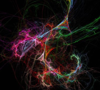 Siyah Renk Üzerine Bir Dijital Fraktal Resmi