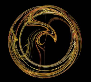 Siyah Renk Üzerine Bir Dijital Fraktal Resmi