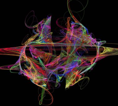 Siyah Renk Üzerine Bir Dijital Fraktal Resmi