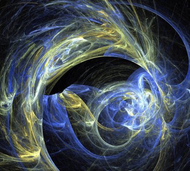 Siyah Renk Üzerine Bir Dijital Fraktal Resmi