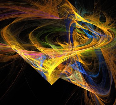 Siyah Renk Üzerine Bir Dijital Fraktal Resmi