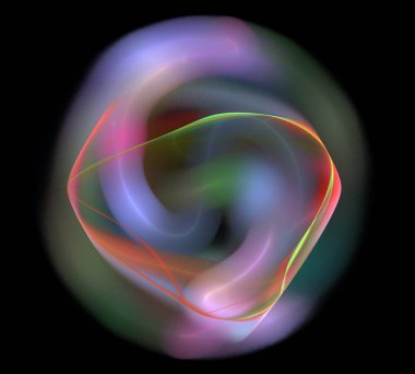 Siyah Renk Üzerine Bir Dijital Fraktal Resmi