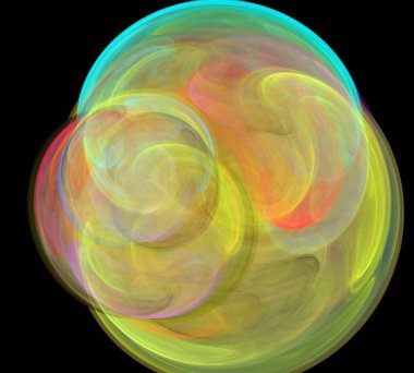 Siyah Renk Üzerine Bir Dijital Fraktal Resmi