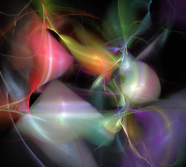 Siyah Renk Üzerine Bir Dijital Fraktal Resmi