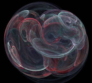 Siyah Renk Üzerine Bir Dijital Fraktal Resmi