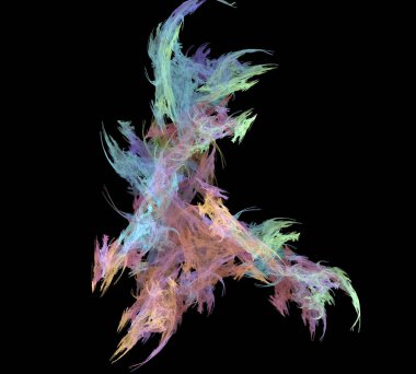 Siyah Renk Üzerine Bir Dijital Fraktal Resmi