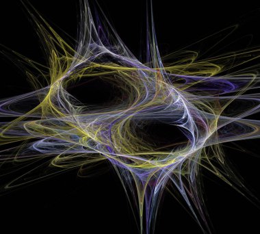 Siyah Renk Üzerine Bir Dijital Fraktal Resmi